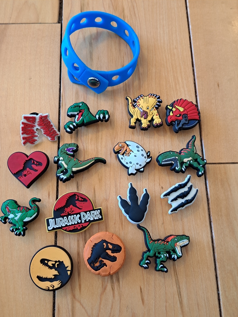 Jurassic Park Dinosaur Shoe Charms w/ Wristband
